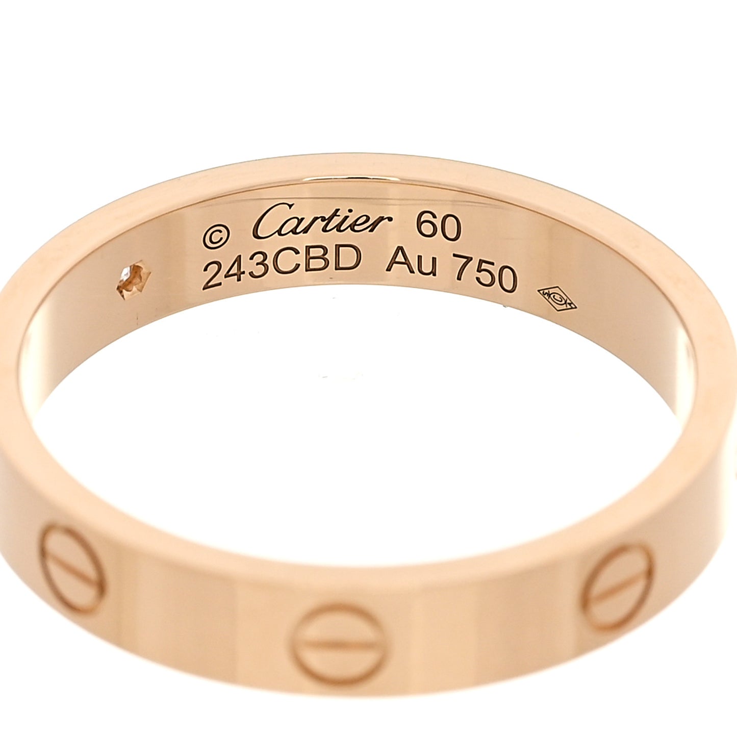 18K Yellow Gold Diamond 4mm LOVE Wedding Band Ring 60 9.25