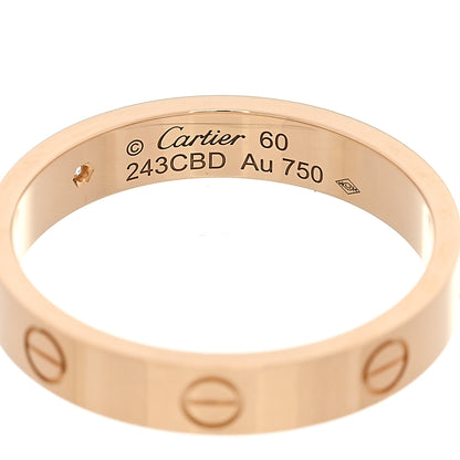 Cartier 18K Yellow Gold Diamond 4mm LOVE Wedding Band Ring 60 9.25 4 of 4