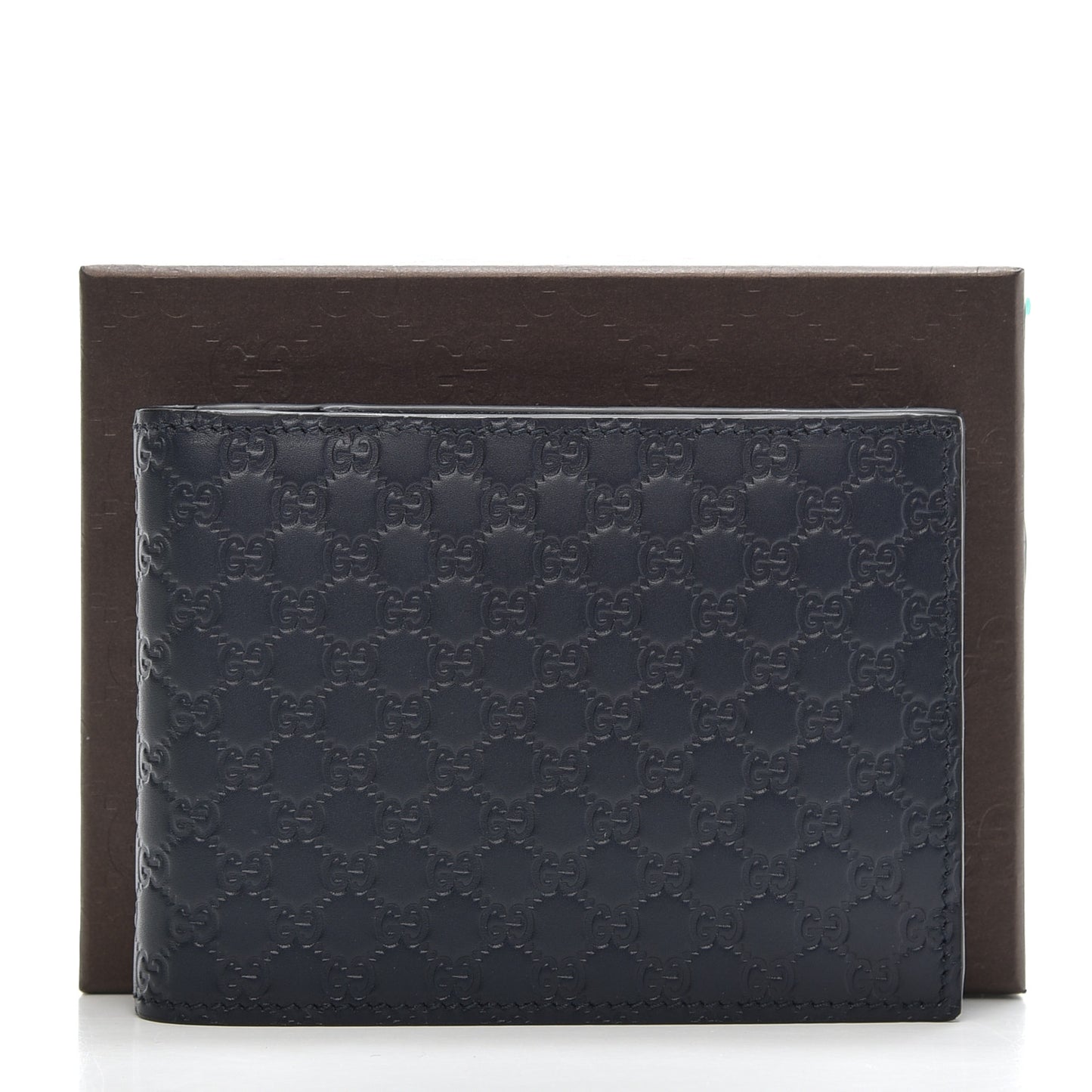 Microguccissima Bi-Fold Wallet Navy Blue