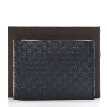 Gucci Microguccissima Bi-Fold Wallet Navy Blue 9 of 9