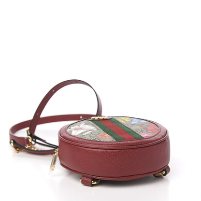 Gucci GG Supreme Monogram Web Flora Mini Ophidia Round Backpack Red 3 of 9