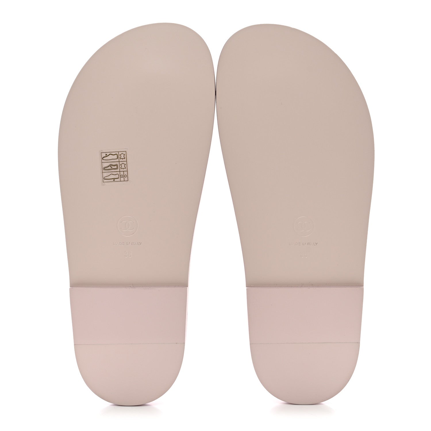 Chanel Shiny Calfskin Crystal Quilted Velcro Dad CC Slide Sandals 38 Light Pink 6 of 8