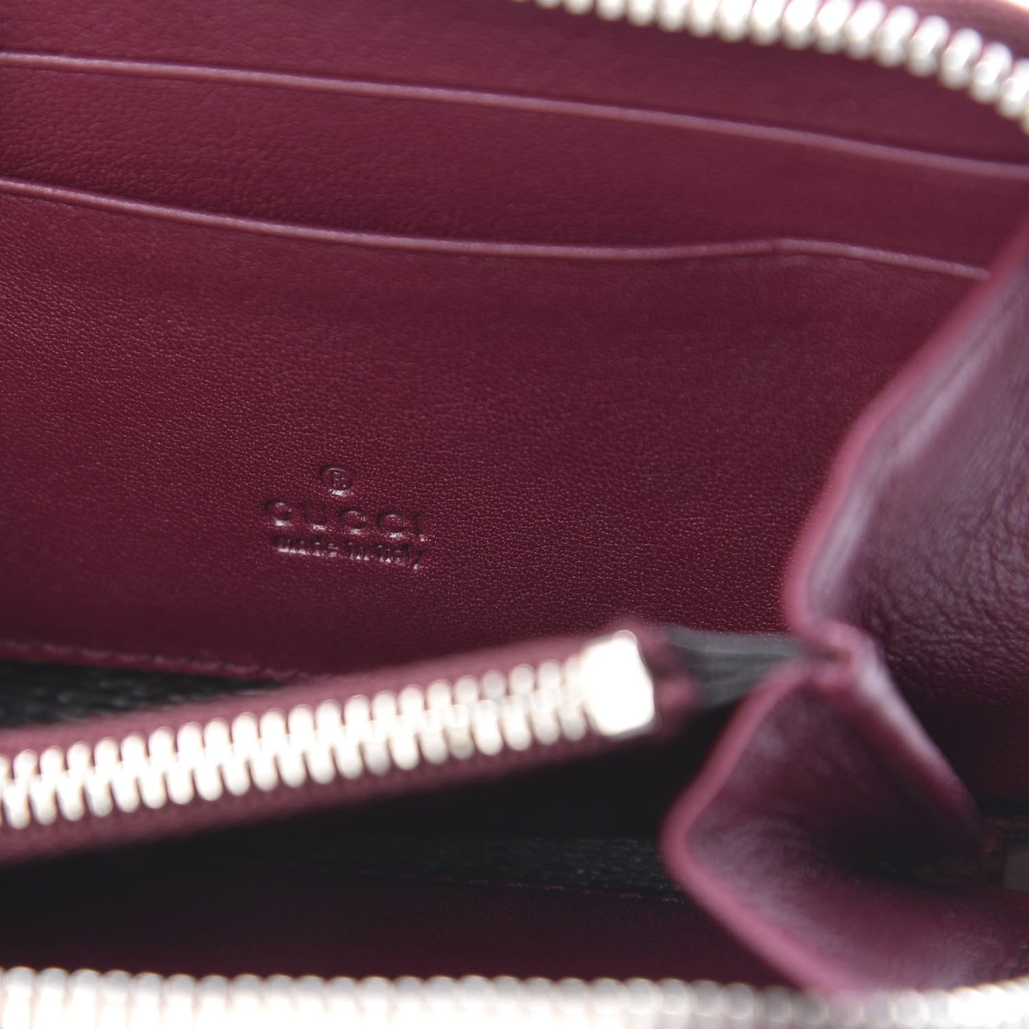 Gucci Crocodile Zip Around Card Case Cherry Gloss 6 of 9