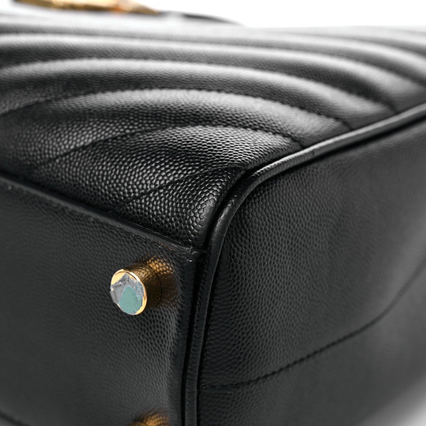 Grain De Poudre Matelasse Chevron Monogram Shopping Bag Black