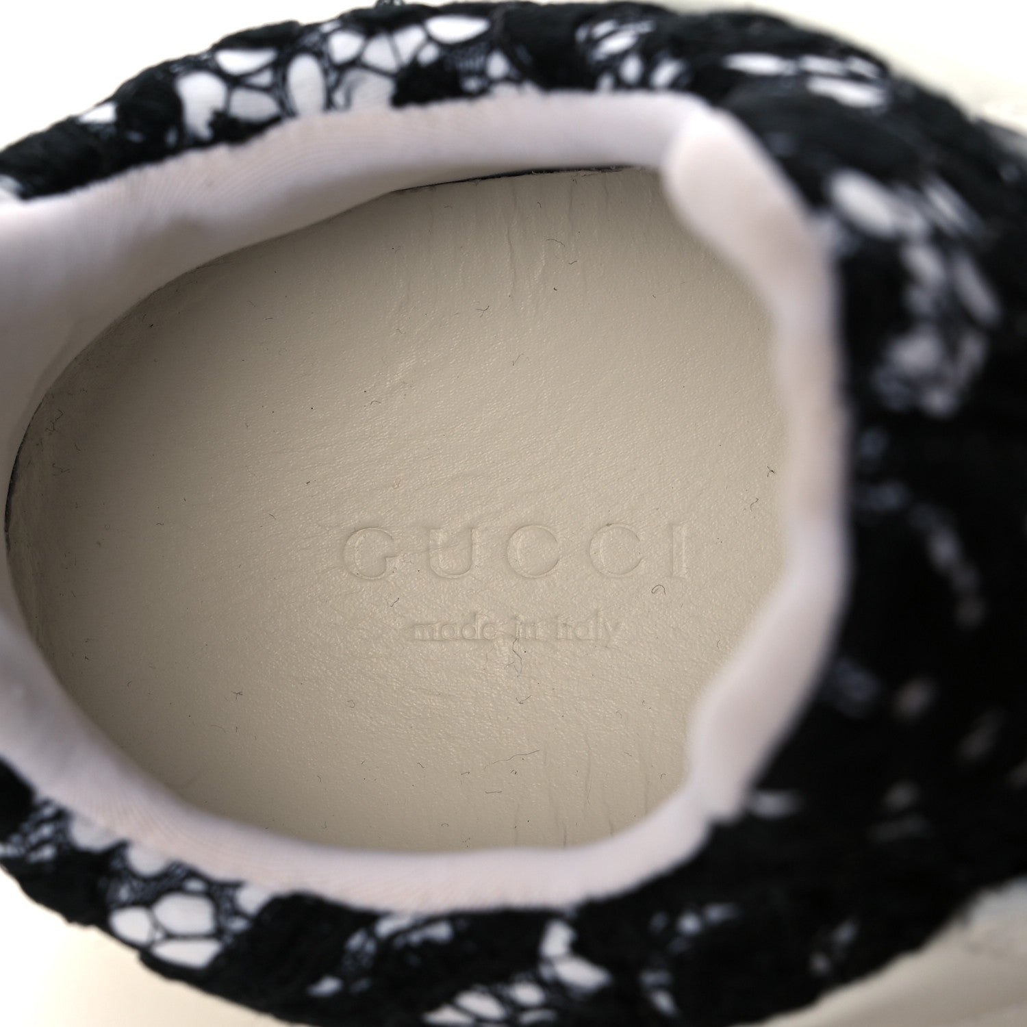 Gucci Calfskin Lace Ayers Sylvie Web New Womens Ace High Top Sneakers 37 White 7 of 10