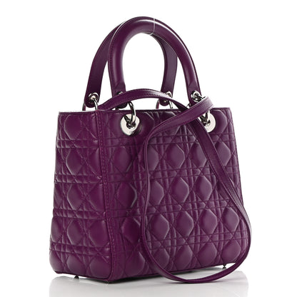 Christian Dior Lambskin Cannage Medium Lady Dior Purple 3 of 15