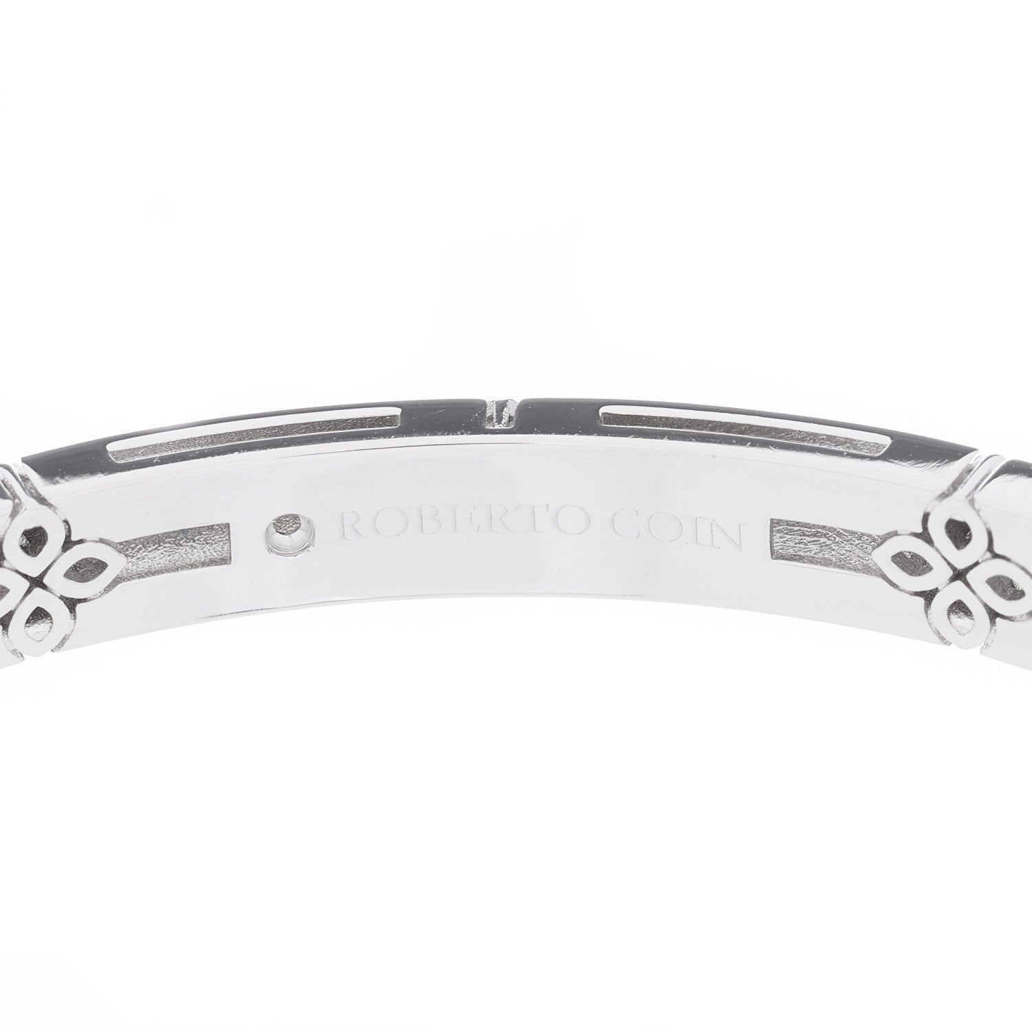 Roberto Coin 18K White Gold Diamond Medium Love in Verona Bangle Bracelet 3 of 4