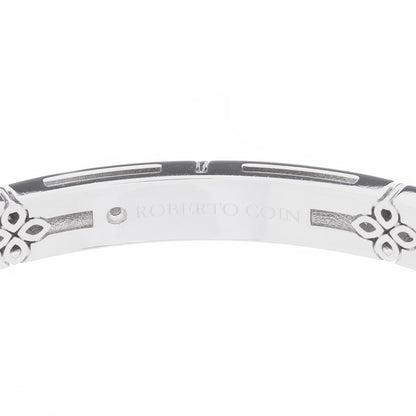 Roberto Coin 18K White Gold Diamond Medium Love in Verona Bangle Bracelet 3 of 4
