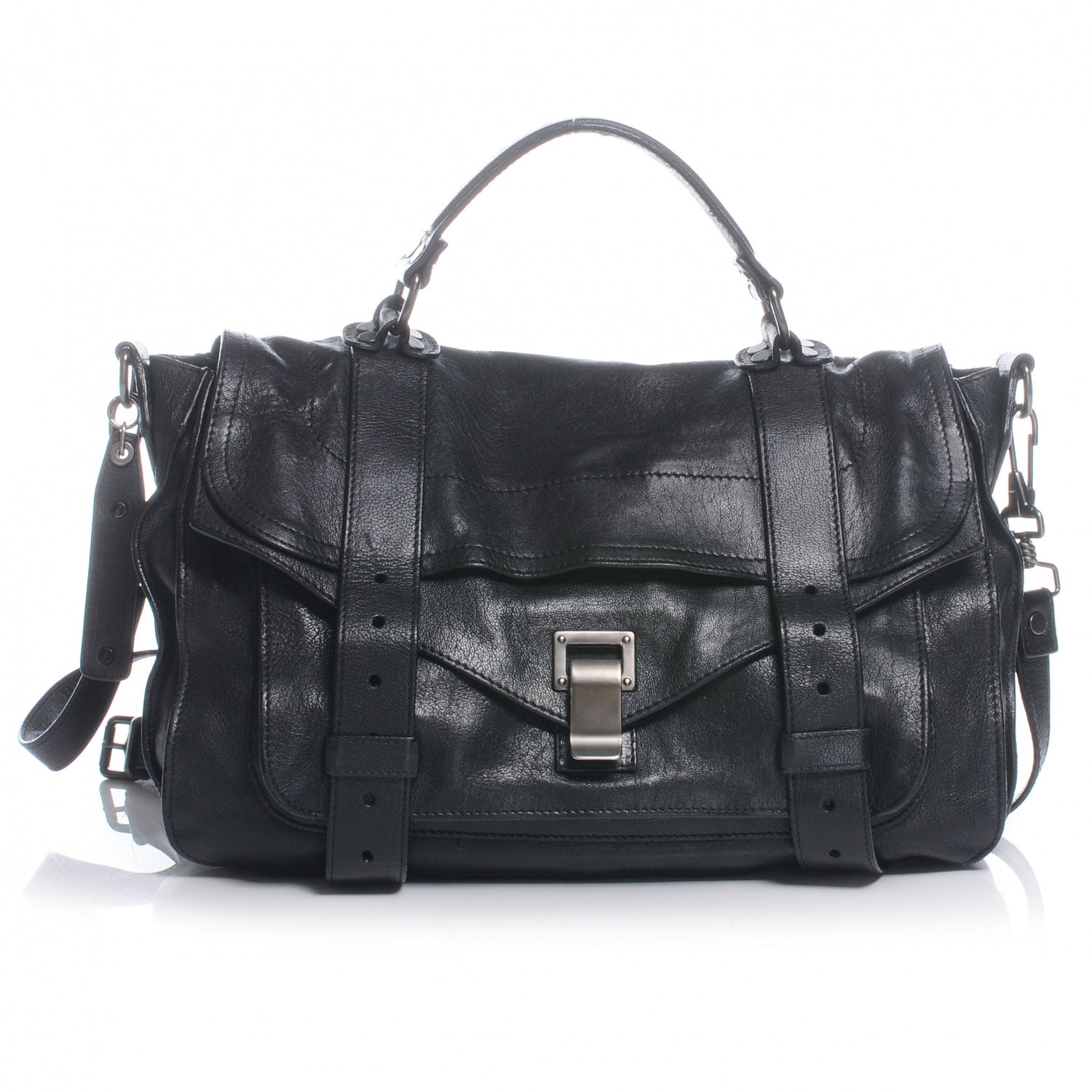 Proenza Schouler Lambskin PS1 Medium Satchel Black 1 of 8