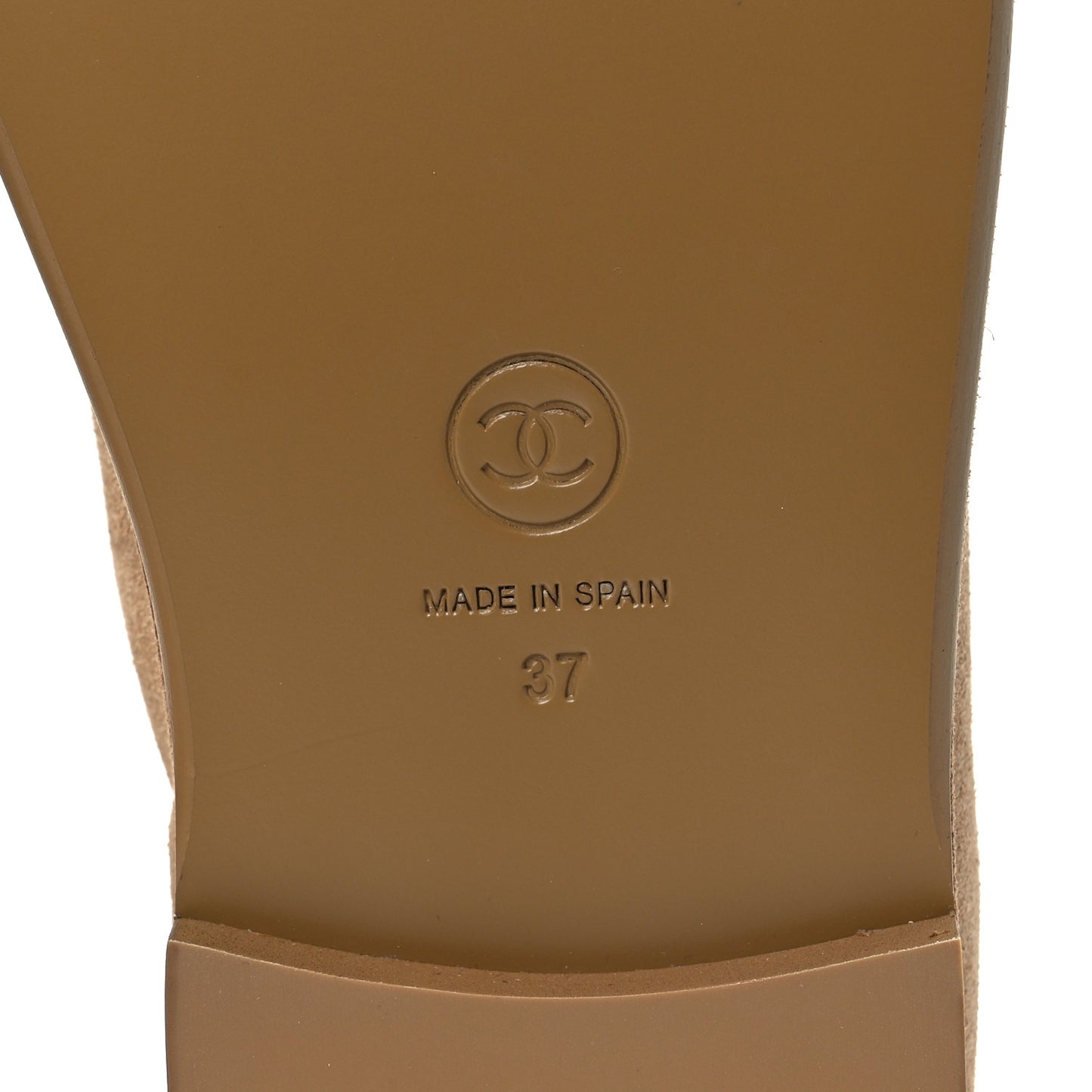 Suede Calfskin CC Loafers 37 Dark Beige