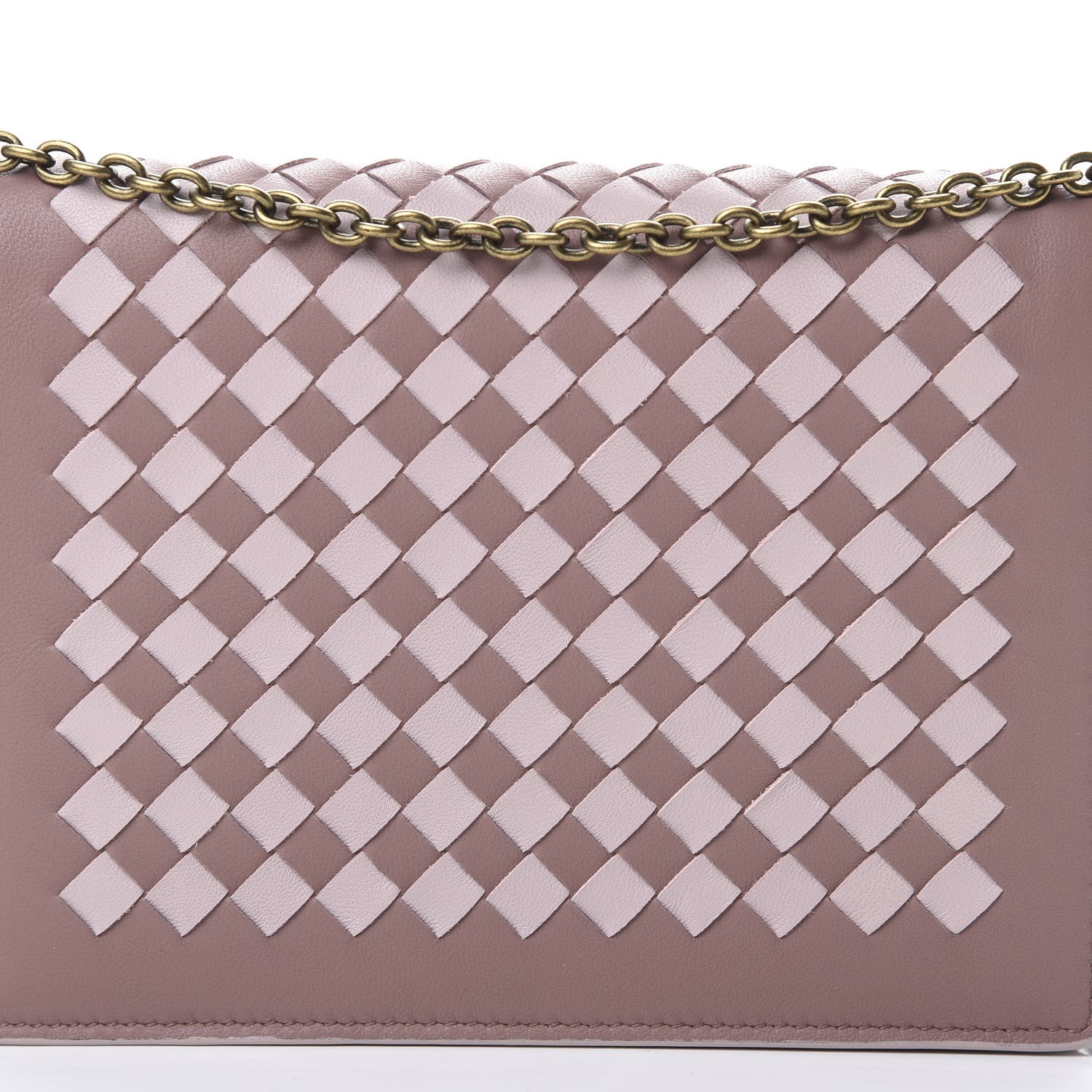 Bottega Veneta Nappa Intrecciato Checker Chain Wallet Deco Rose Quartz 6 of 10