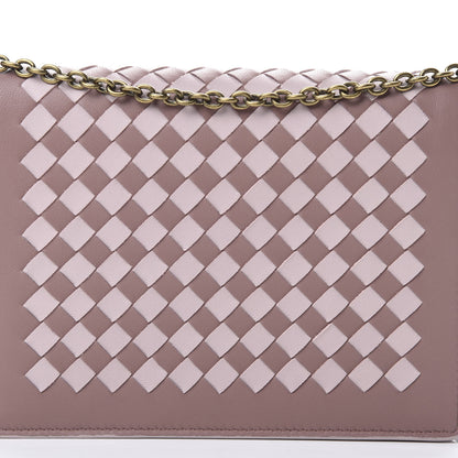 Bottega Veneta Nappa Intrecciato Checker Chain Wallet Deco Rose Quartz 6 of 10
