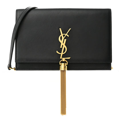 Saint Laurent Smooth Calfskin Classic Monogram Kate Tassel Chain Wallet Black 1 of 9