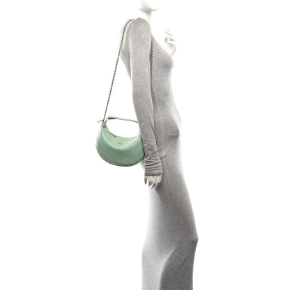 Chanel Lambskin Quilted Hobo Clutch With Chain Light Green 2 of 10