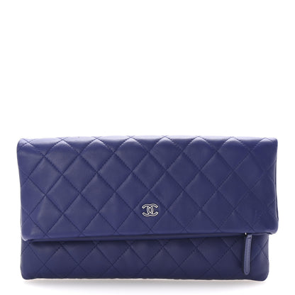 Chanel Lambskin Quilted CC Beauty Clutch Blue 1 of 7