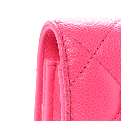 Chanel Caviar Quilted Wallet on Chain WOC Fuchsia 13 of 15