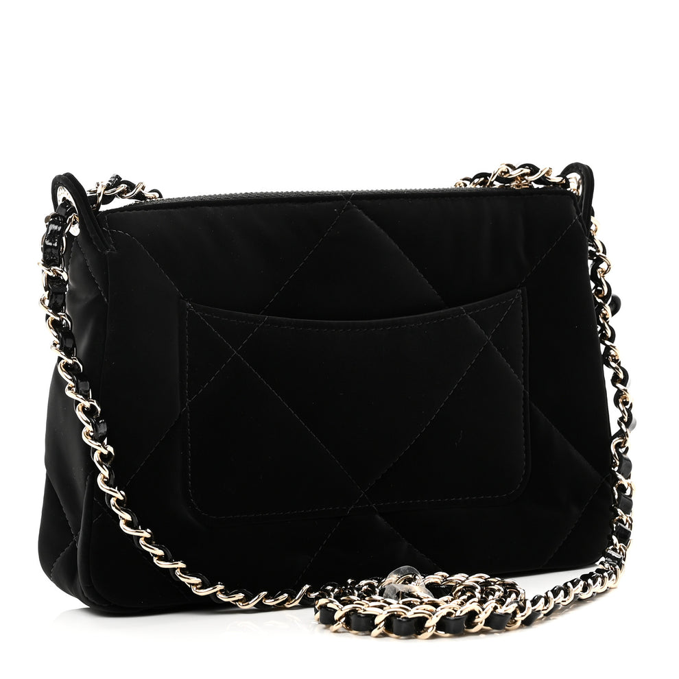 Chanel Velvet Effect Nylon Shiny Crumpled Calfskin Quilted Chanel 25 ...