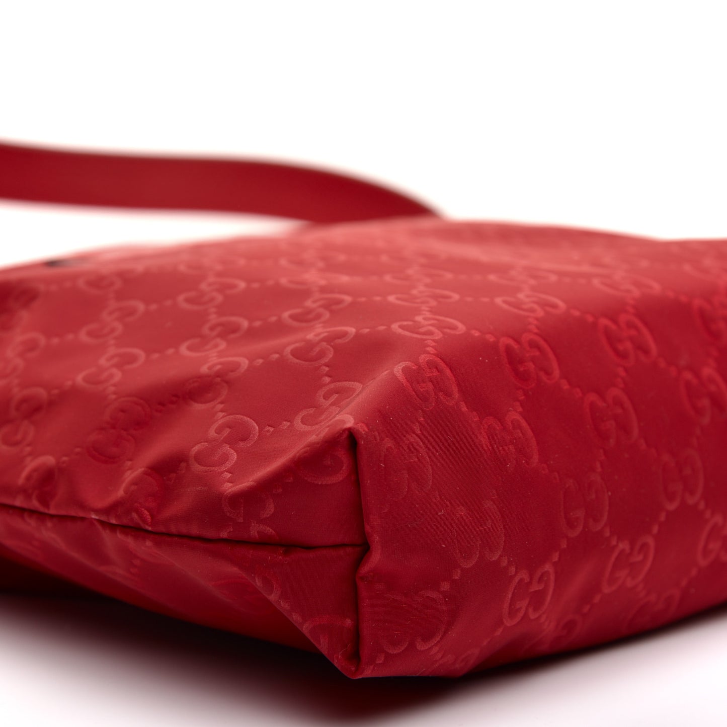 Nylon Monogram Dollar Calfskin Flat Messenger Bag Vibrant Red