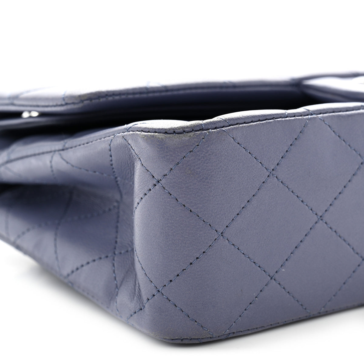 Chanel Lambskin Quilted Medium Double Flap Blue 8 of 10
