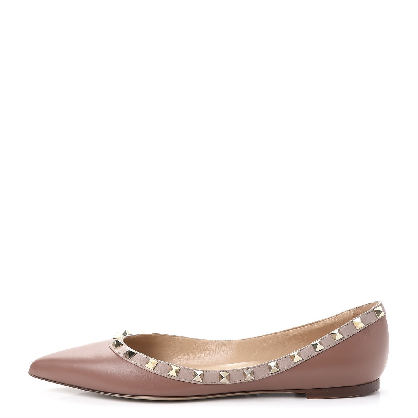 Nappa Rockstud Ballerina Flats 40 Poudre