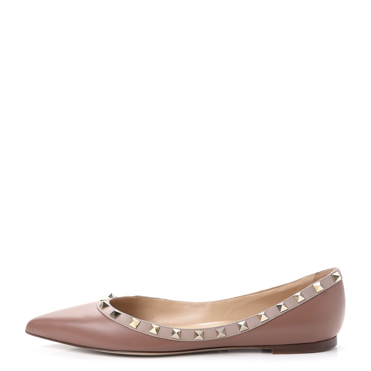 Valentino Garavani Nappa Rockstud Ballerina Flats 40 Poudre 1 of 13