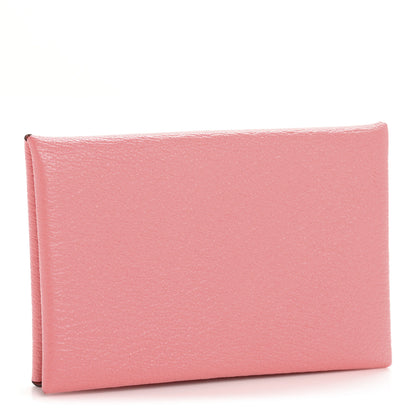 Hermes Chevre Mysore Calvi Card Case Rose Azalee 3 of 9