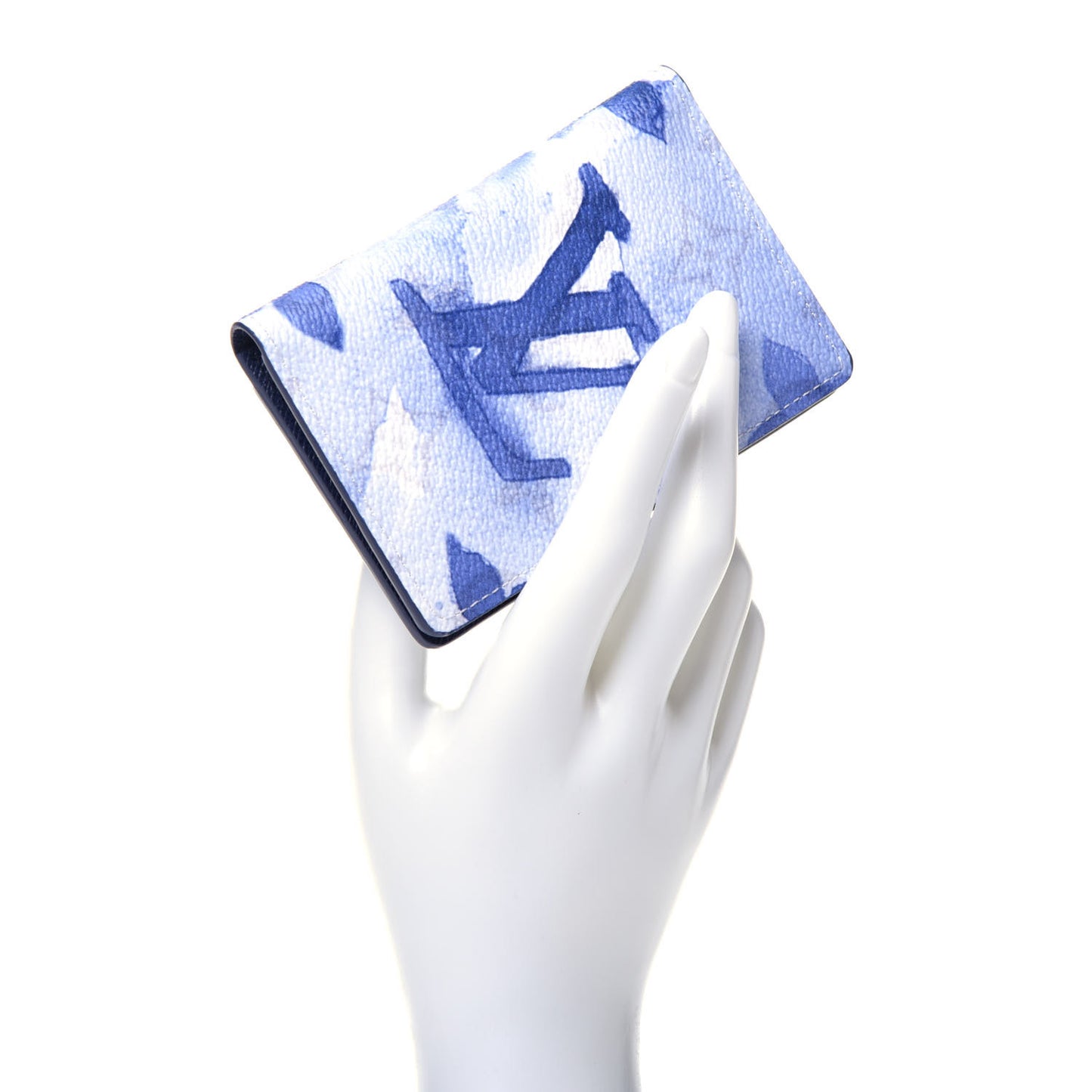 Monogram Watercolor Pocket Organizer Blue
