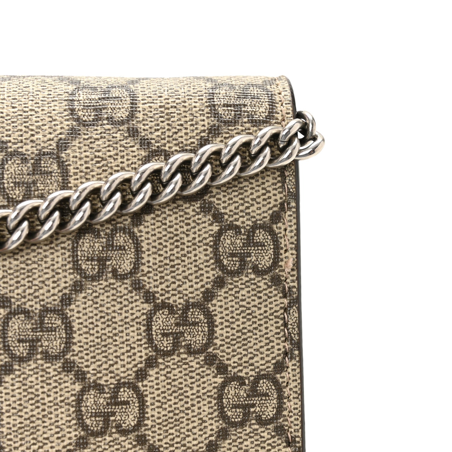 Gucci GG Supreme Monogram Mini Dionysus Chain Wallet Beige Taupe 13 of 14