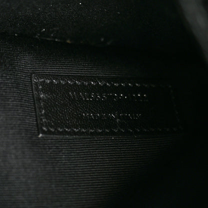 Saint Laurent Calfskin Crocodile Embossed Uptown Monogram Clutch Black 7 of 7