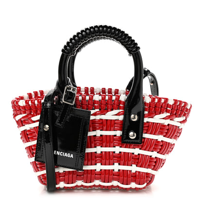 Balenciaga Faux Calfskin XXS Bistro Basket Red White 1 of 10