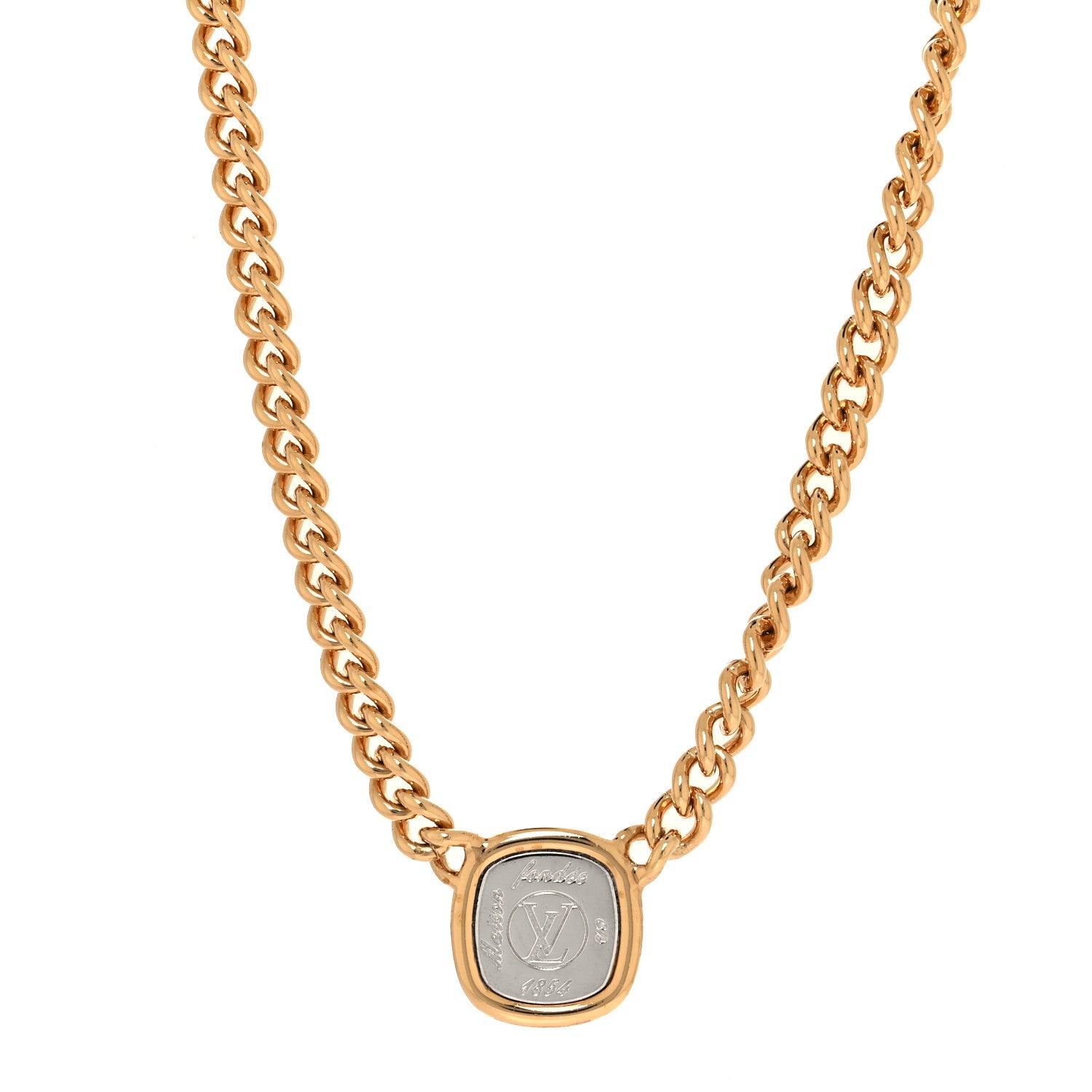 Louis Vuitton LV ID Chain Necklace Gold 1 of 6