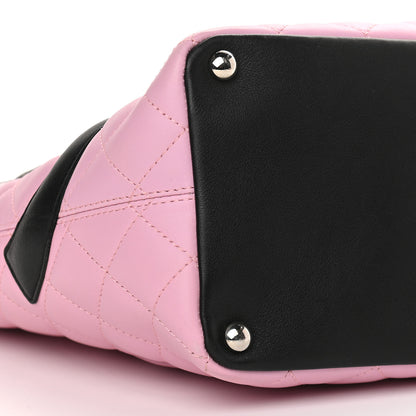 Chanel Calfskin Quilted Medium Cambon Tote Pink Black 8 of 9