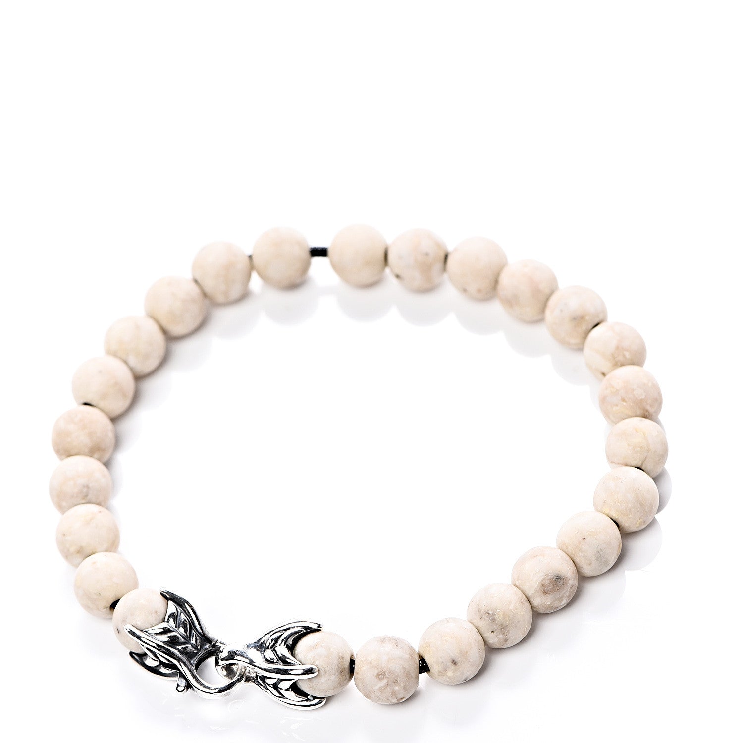 David Yurman Sterling Silver Riverstone 8mm Spiritual Beads Bracelet 3 of 5