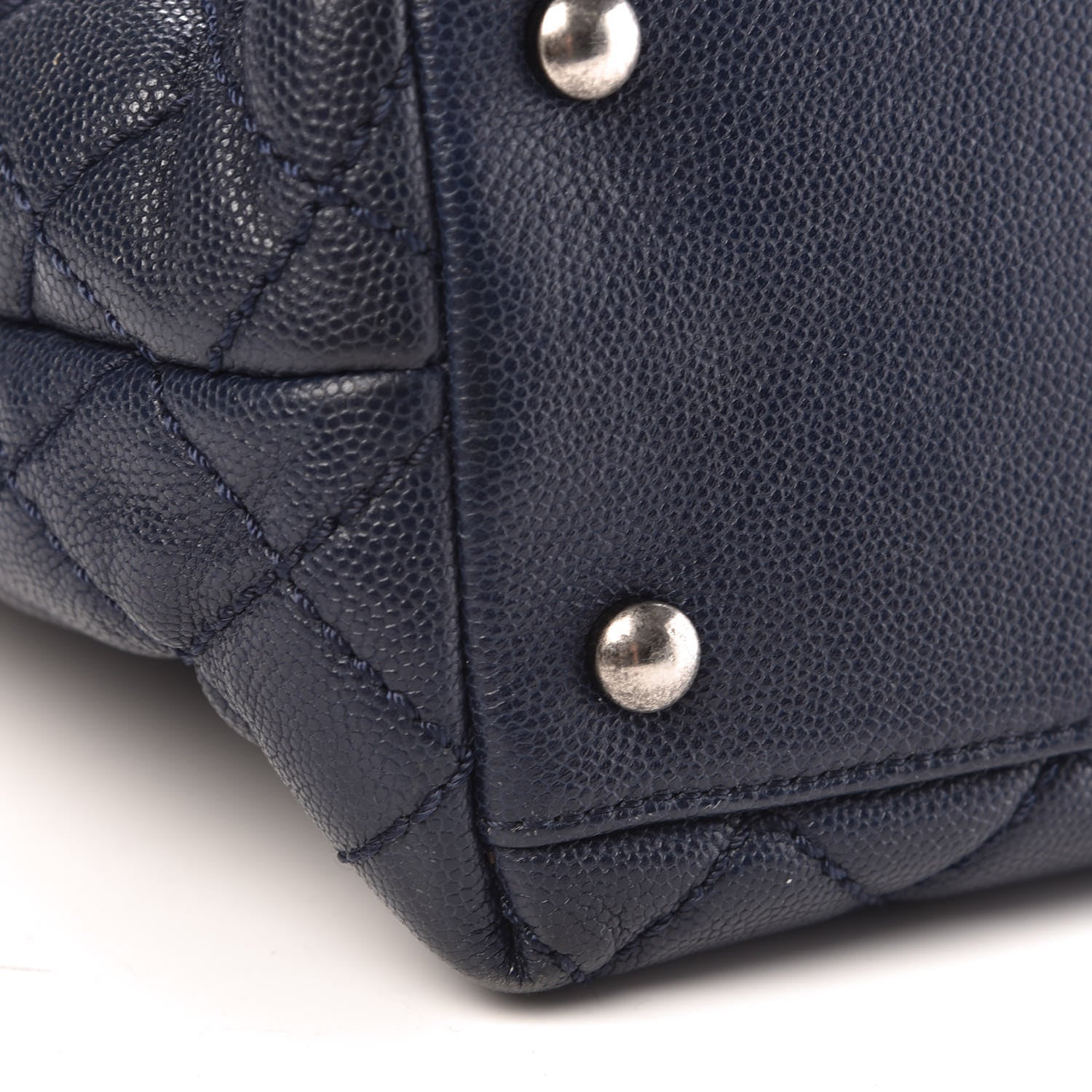Chanel Caviar Quilted Large Coco Handle Flap Navy Blue 11 of 13