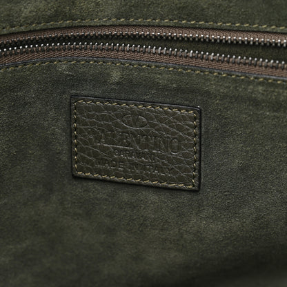 Valentino Garavani Pebbled Calfskin Rockstud Messenger Green 6 of 9