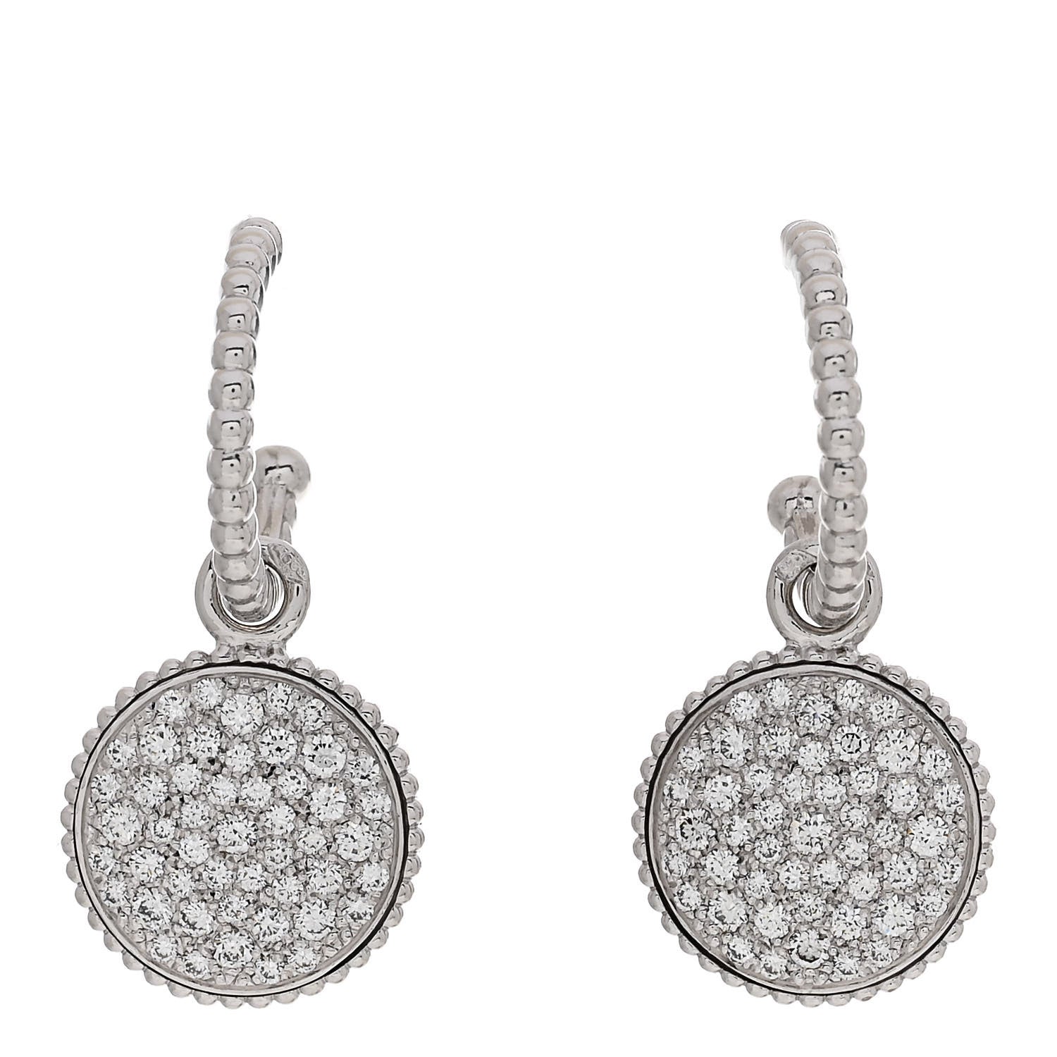 Christian Dior 18K White Gold Diamond Rose Des Vents Pave Drop Earrings 3 of 6