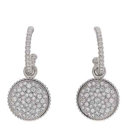 Christian Dior 18K White Gold Diamond Rose Des Vents Pave Drop Earrings 3 of 6