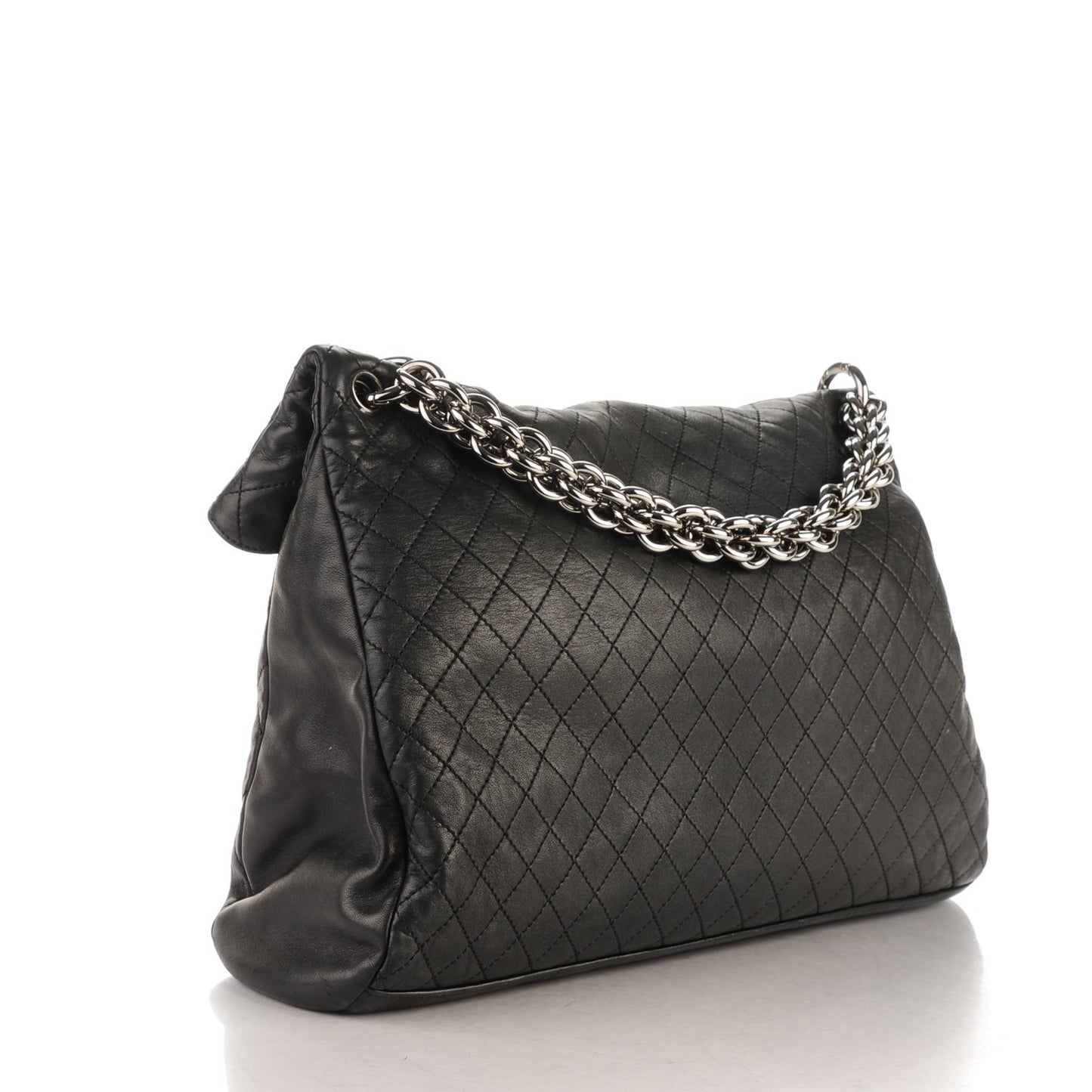 Lambskin Quilted New Lock Flap Black