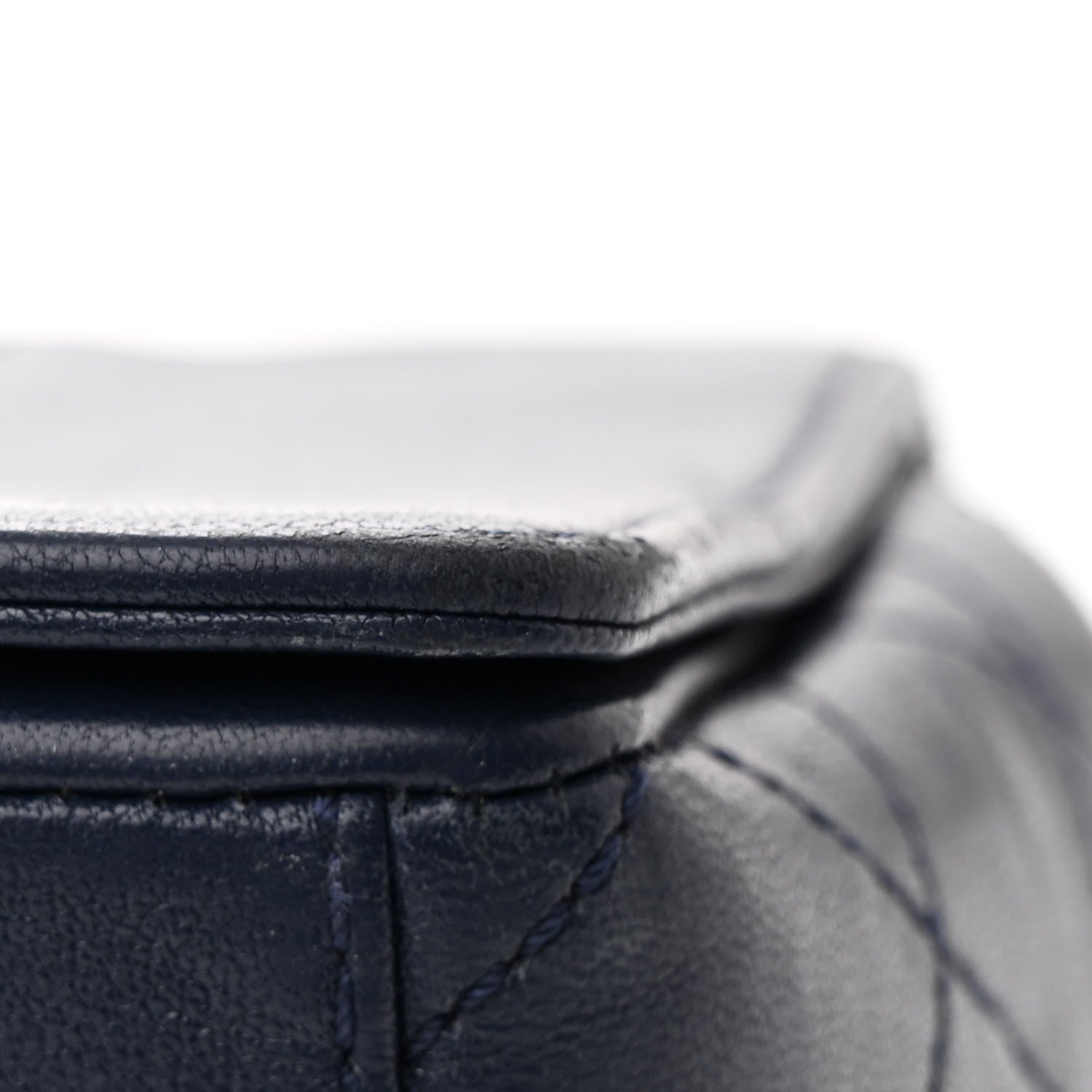 Chanel Sheepskin Quilted Vintage Mademoiselle Flap Dark Navy 12 of 15