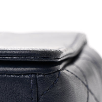 Chanel Sheepskin Quilted Vintage Mademoiselle Flap Dark Navy 12 of 15