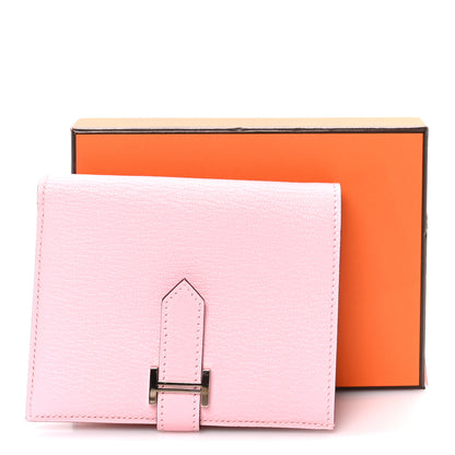 Hermes Chevre Mysore Bearn Compact Wallet Rose Sakura 8 of 8