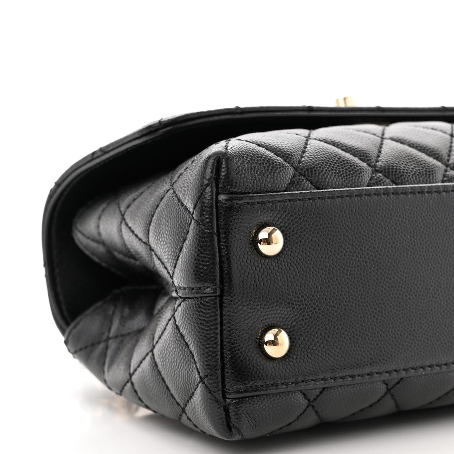 Caviar Quilted Mini Coco Handle Flap Black