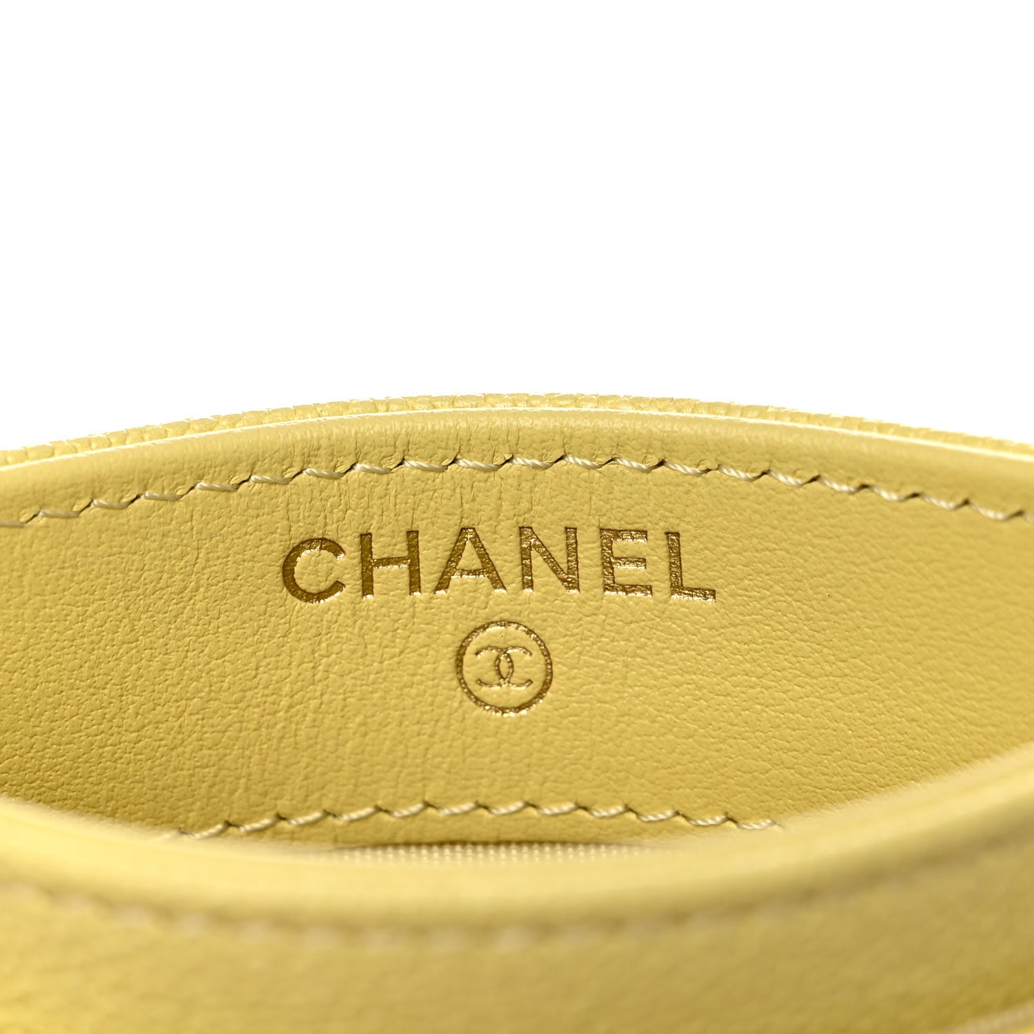Chanel Caviar Chevron Quilted Boy Card Holder Yellow 6 of 8