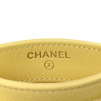 Chanel Caviar Chevron Quilted Boy Card Holder Yellow 6 of 8