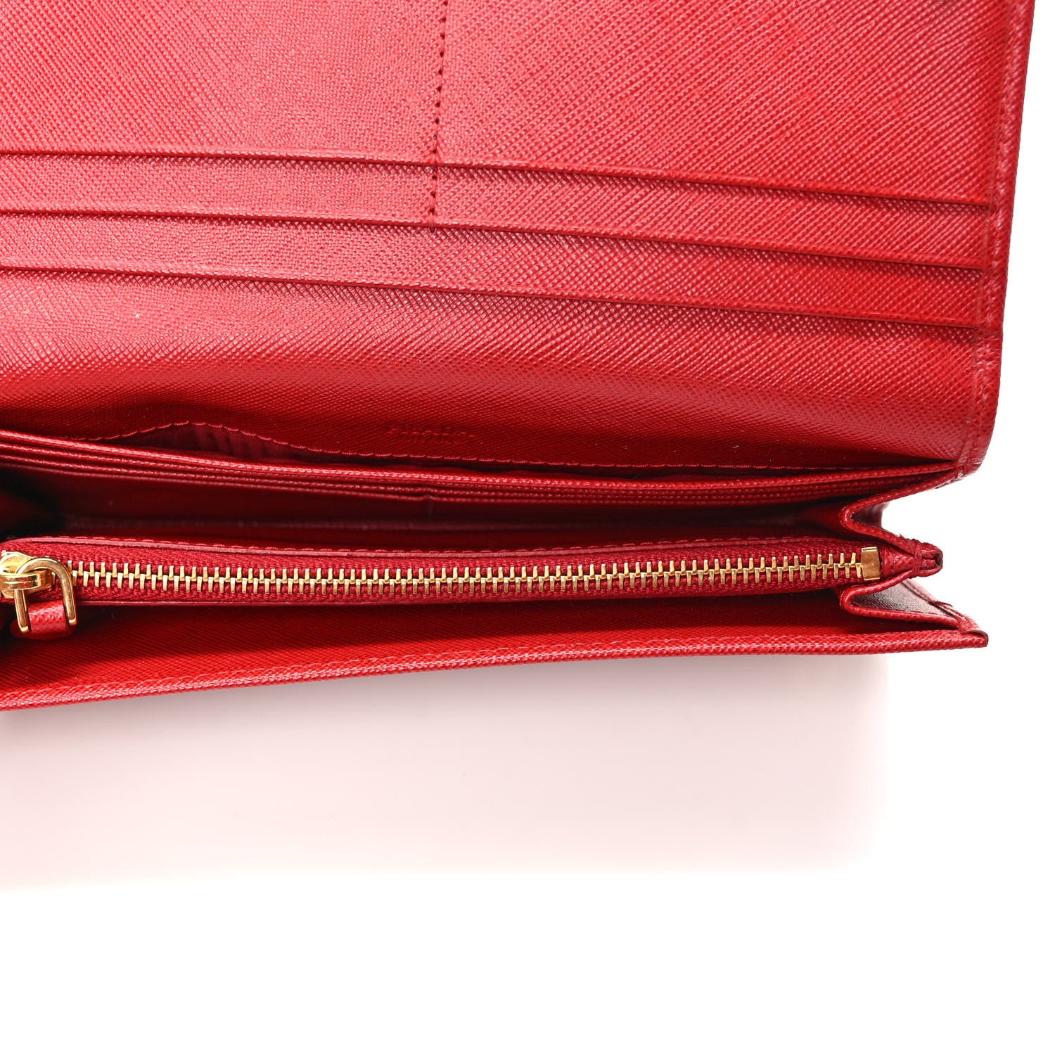 Prada Saffiano Metal Continental Flap Wallet Fuoco 5 of 9