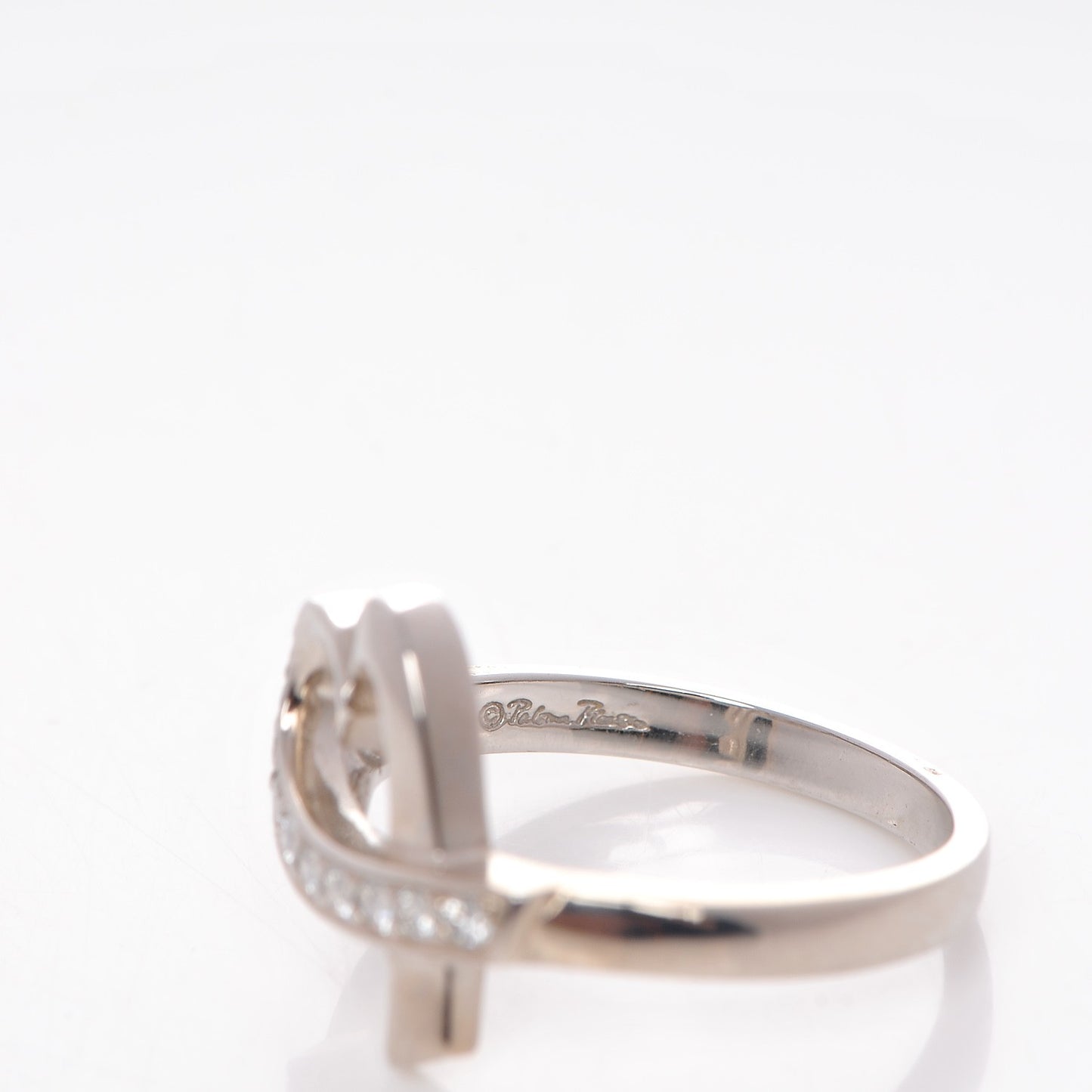 18K White Gold Diamond Paloma Picasso Loving Heart Ring 7.5