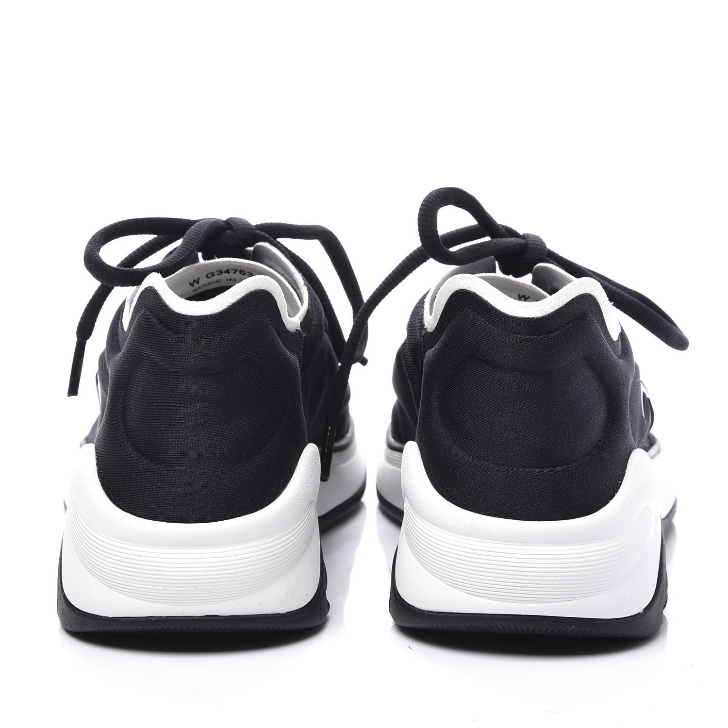 Chanel Lycra Womens CC Sneakers 36.5 Black 7 of 10