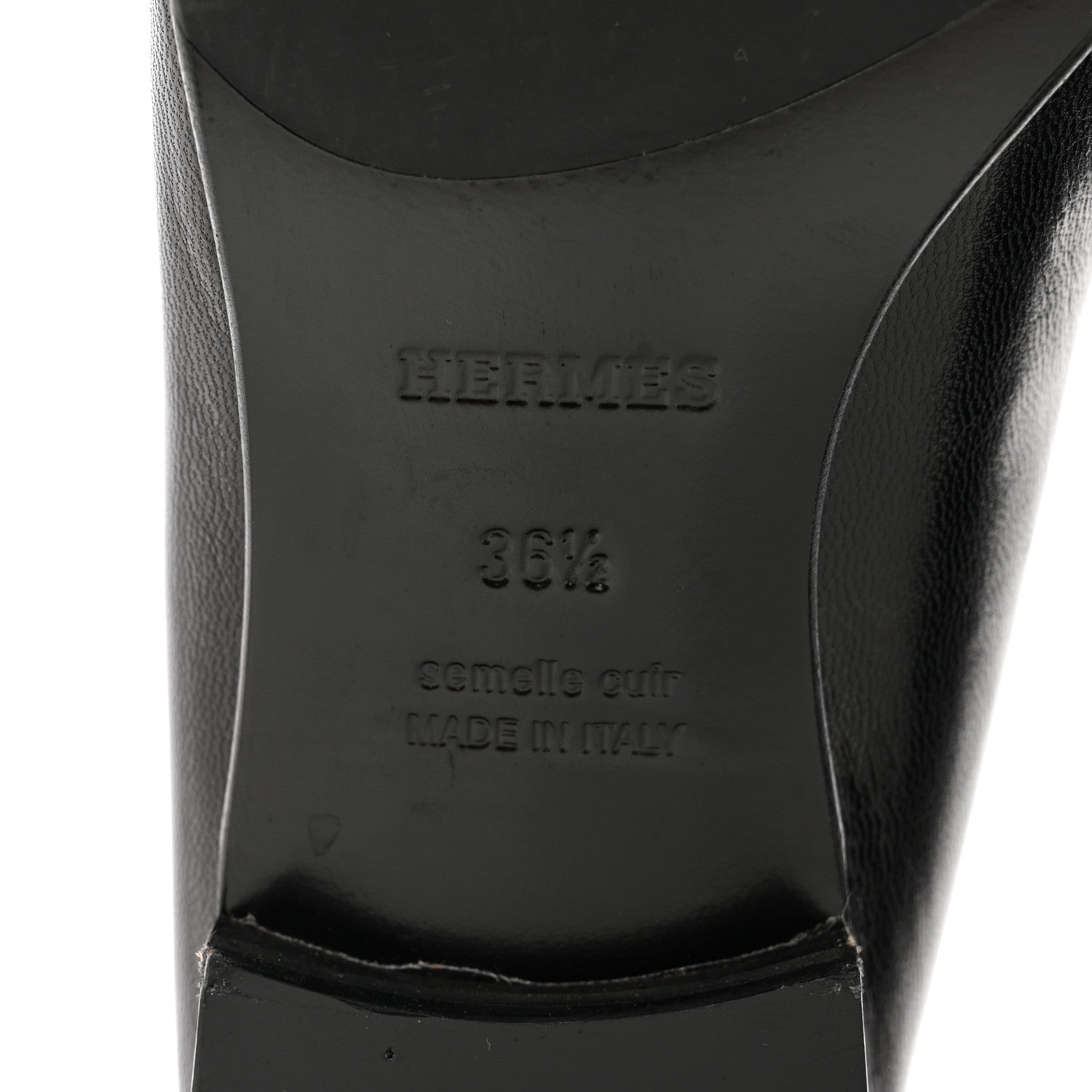 Hermes Goatskin Womens Royal Loafers 36.5 Black 6 of 12