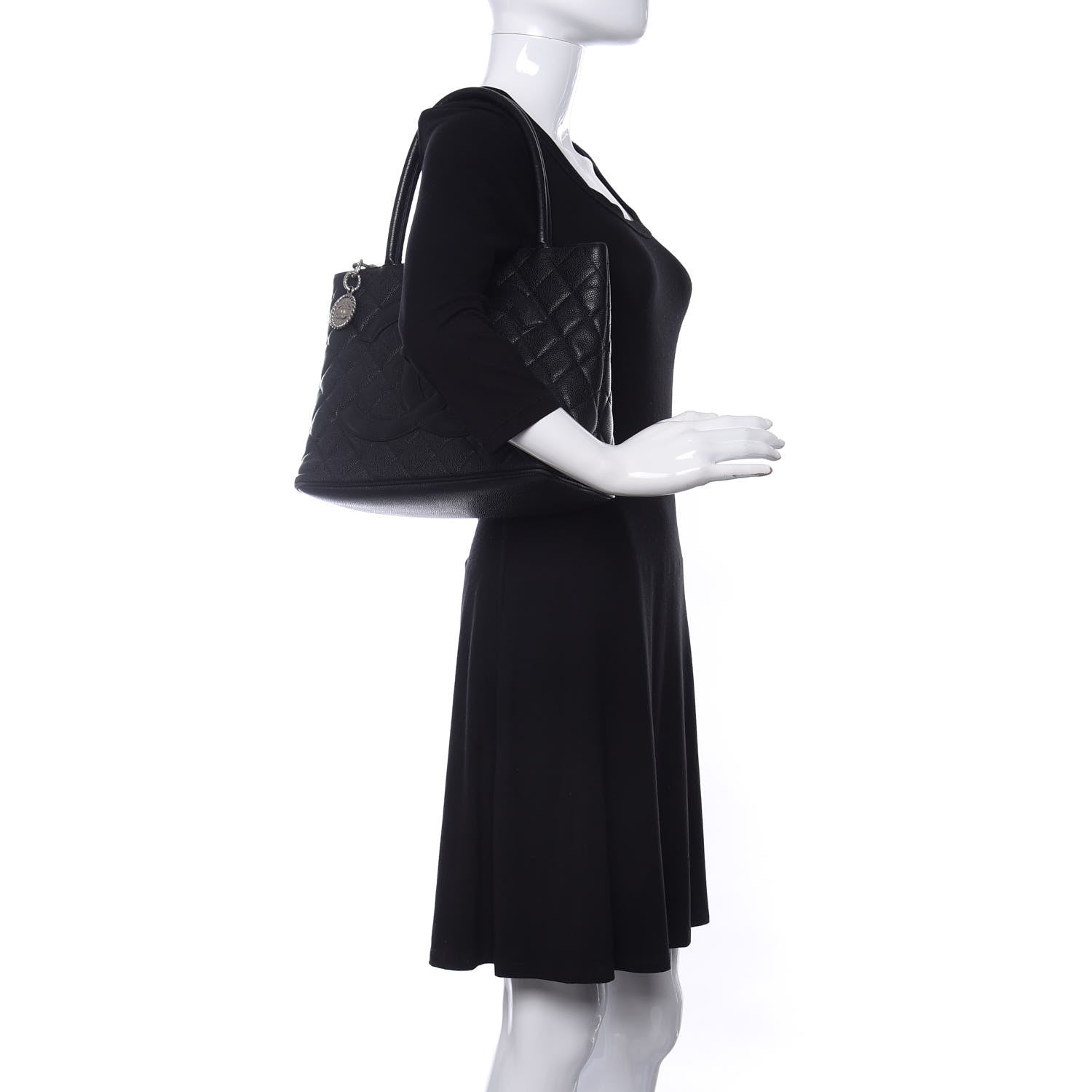 Chanel Caviar Quilted Medallion Tote Black 2 of 16