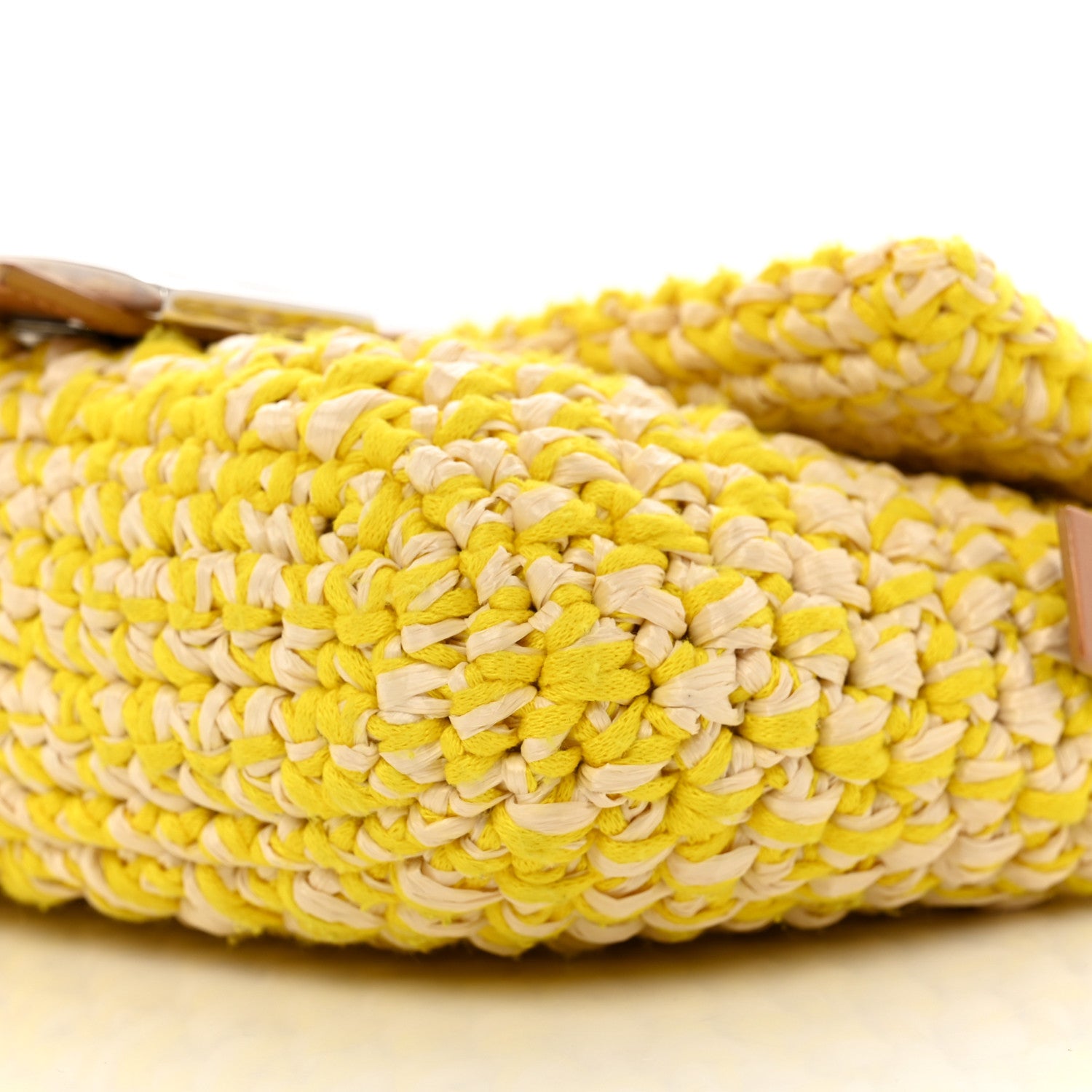 Fendi Woven Straw Baguette Yellow 8 of 8